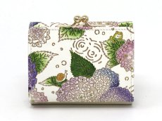 画像2: 【夏限定柄】紫陽花 三つ折りミニ財布［t］ (2)