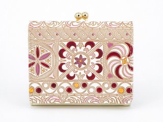 【新品未使用＋箱付き】文庫屋大関　錦紗〈ピンク〉天溝がま口　財布　小銭入れ 文庫屋「大関」錦紗＜ピンク＞ - きんしゃ -