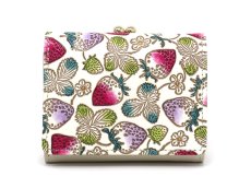 画像1: いちご＜モーヴ＞ 三つ折りミニ財布［t］ (1)