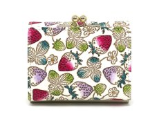 画像2: いちご＜モーヴ＞ 三つ折りミニ財布［t］ (2)