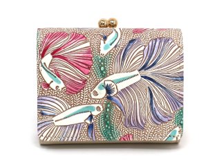 【未使用品】文庫屋大関　ラビリンスフィッシュ＜パープル＞ 箱まち口金付き札入れ ラビリンスフィッシュ＜パープル＞ - 文庫屋「大関」