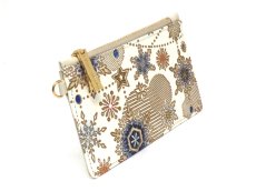 画像2: 【Xmas柄】スノーオーナメント＜ラピス＞ すっきりカードケース（金唐柄）［t］ (2)