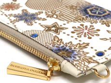 画像4: 【Xmas柄】スノーオーナメント＜ラピス＞ すっきりカードケース（金唐柄）［t］ (4)