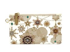 画像1: 【Xmas柄】スノーオーナメント＜ブロンズ＞ すっきりカードケース（金唐柄）［t］ (1)