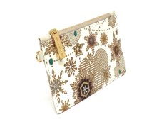 画像2: 【Xmas柄】スノーオーナメント＜ブロンズ＞ すっきりカードケース（金唐柄）［t］ (2)