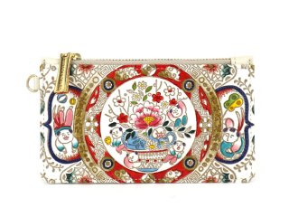 【新品・未使用品】文庫屋大関 箱まち小銭入れ マジョリカ柄 オリジナルカラー 文庫屋「大関」 むかい鶴 箱まち小銭入れ (絢爛柄)［t］
