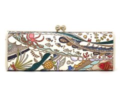 完売【夏限定柄/限定Item】海はひろいな がま口ペンケース（金唐柄）