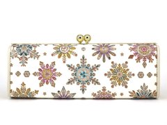 完売【予約限定】雪の結晶 がま口ペンケース(金唐柄)