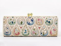 完売【予約限定】花と猫<インディゴ> がま口ペンケース