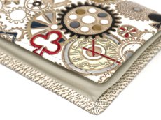 画像3: 時の歯車＜赤黒＞ 箱まち小銭入れ（金唐柄）［t］ (3)