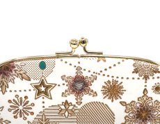 画像3: 【Xmas柄】スノーオーナメント＜ブロンズ＞ 天溝がま口（金唐柄）［t］ (3)