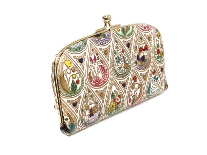 文庫屋「大関」 花と猫＜ミックス＞ 天溝がま口［t］