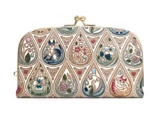 画像1: 花と猫＜インディゴ＞ 天溝がま口［t］ (1)