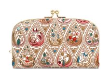 画像1: 花と猫＜ローズ＞ 天溝がま口［t］ (1)