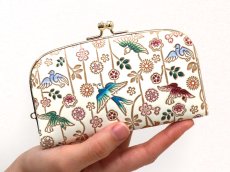 画像4: 枝垂れ花鳥 天溝がま口［t］ (4)