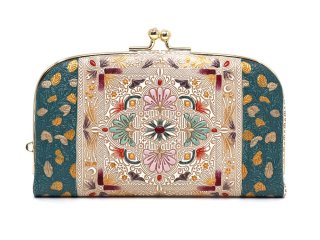 【新品 未使用】箱付き美品　文庫屋大関☆ 天溝がま口 花菱 文庫屋 大関】小さめのお財布 天溝がま口 花菱【皮革工芸品】 | 東京都