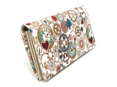 画像2: 時の歯車＜青緑＞ 束入れ (金唐柄)［t］ (2)