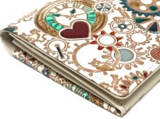 画像3: 時の歯車＜青緑＞ 束入れ (金唐柄)［t］ (3)