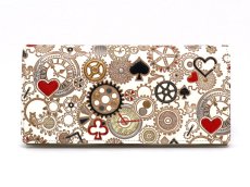 画像1: 時の歯車＜赤黒＞ 束入れ (金唐柄)［t］ (1)