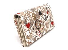 画像2: 時の歯車＜赤黒＞ 束入れ (金唐柄)［t］ (2)