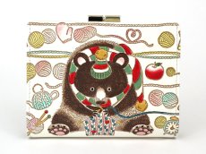 画像1: 【予約限定】編むくま 箱まち口金付き札入れ［t］ (1)