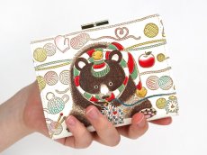 画像4: 【予約限定】編むくま 箱まち口金付き札入れ［t］ (4)