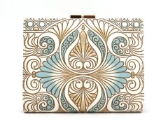 ロカイユ＜ブルーグレー＞ 箱まち口金付き札入れ［t］