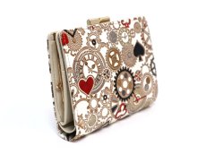 画像2: 時の歯車＜赤黒＞ 箱まち口金付き札入れ（金唐柄）［t］ (2)