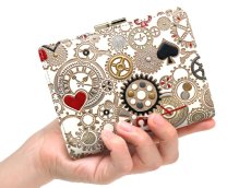 画像4: 時の歯車＜赤黒＞ 箱まち口金付き札入れ（金唐柄）［t］ (4)