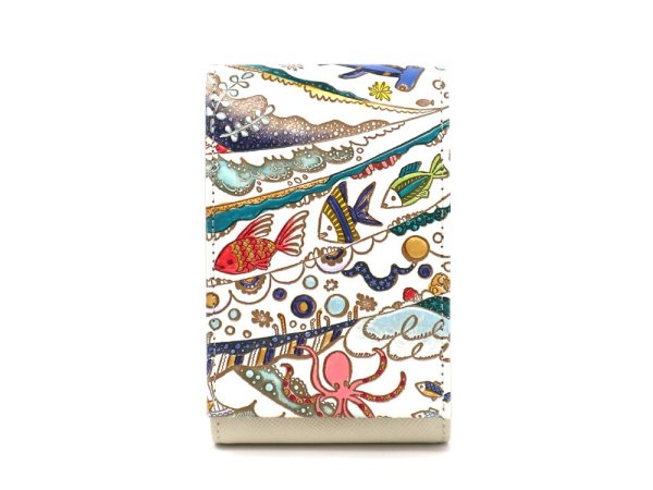 画像1: 【限定Item】海はひろいな 鏡付きリップケース（金唐柄）［t］