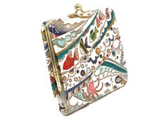 画像3: 完売【夏柄/限定Item】海はひろいな 四角いがま口（金唐柄）［t］ (3)