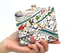 画像5: 完売【夏柄/限定Item】海はひろいな 四角いがま口（金唐柄）［t］ (5)