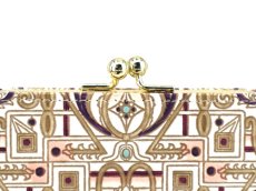 画像3: 完売【限定アイテム】雅＜紫＞ 四角いがま口（金唐柄）［t］ (3)