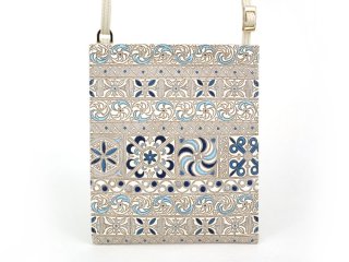 文庫屋　大関　がま口　錦紗＜青＞ 文庫屋 大関】小さめのお財布 天溝がま口 錦紗(青)【皮革工芸品