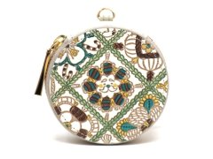 【Xmas柄】チョコクロッシェ マカロンポーチ［t］