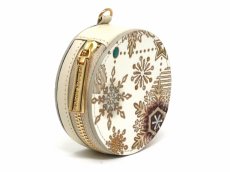 画像3: 【Xmas柄】スノーオーナメント＜ブロンズ＞ マカロンポーチ（金唐柄）［t］ (3)