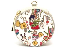画像1: 弾けるもろこしガール マカロンポーチ（金唐柄）［t］ (1)