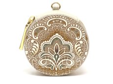 画像1: アンティークレース＜オリーブ＞ マカロンポーチ［t］ (1)