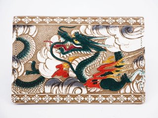 文庫屋「大関」 龍神＜緑＞ ぐるっとファスナーの長財布［t］