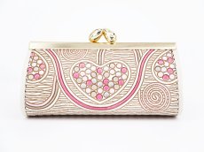 画像1: シルバーハート＜モカピンク＞ リップも入るハートまちの小物入れ (1)