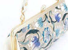 画像3: 完売【予約限定】ノースガーデン<ターコイズ> がま口ハンドルクラッチ (3)