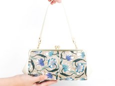 画像4: 完売【予約限定】ノースガーデン<ターコイズ> がま口ハンドルクラッチ (4)