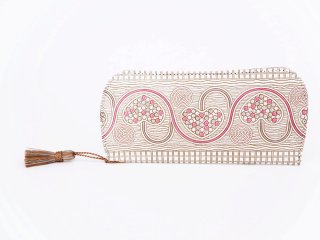 文庫屋大関 長財布 シルバーハート　未使用に近い シルバーハート＜ミントグリーン＞ ぐるっとファスナーの長財布［t］