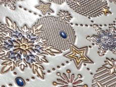 画像5: 【Xmas柄】スノーオーナメント＜ラピス＞ ぐるっとファスナーの長財布（金唐柄）［t］ (5)