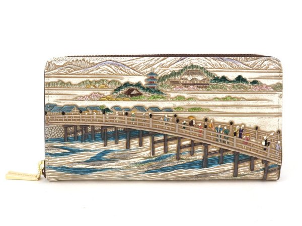 画像1: 浮世絵 三条大橋 ぐるっとファスナーの長財布［t］ (1)