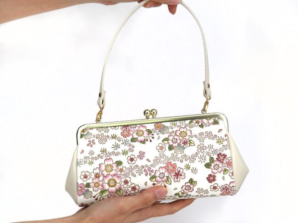 画像4: 完売【限定アイテム】かすみ桜 がま口ハンドルクラッチ (4)