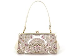 完売【限定アイテム】アンティークレース＜ピオニー＞ がま口ハンドルクラッチ