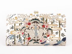 完売【予約限定】むかい鶴 がま口長財布 (絢爛柄)［t］
