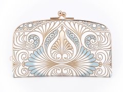 終売【お一人様1点まで】ロカイユ＜ブルーグレー＞ 天溝がま口［t］
