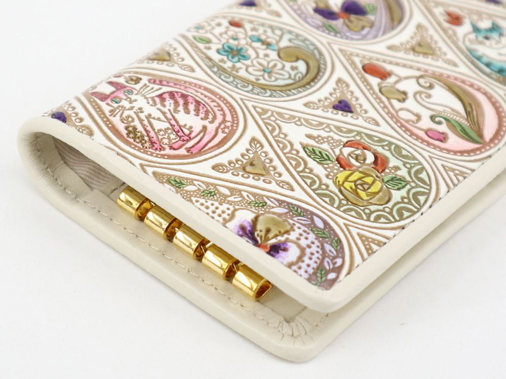 文庫屋 大関 花と猫 ミックス 二つ折りキーケース N T